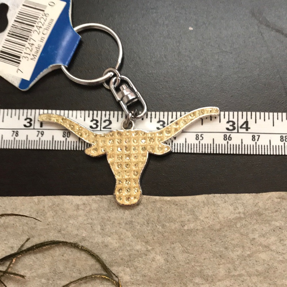 Longhorn Rhinestone Keychain - Picture 4 of 4